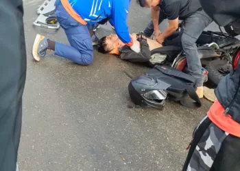 Motorizado resultó lesionado al ser arrollado por un camión en la Zona Industrial de Valencia (+Video)