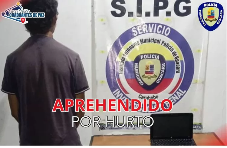 Preso por hurtar una laptop en Guacara