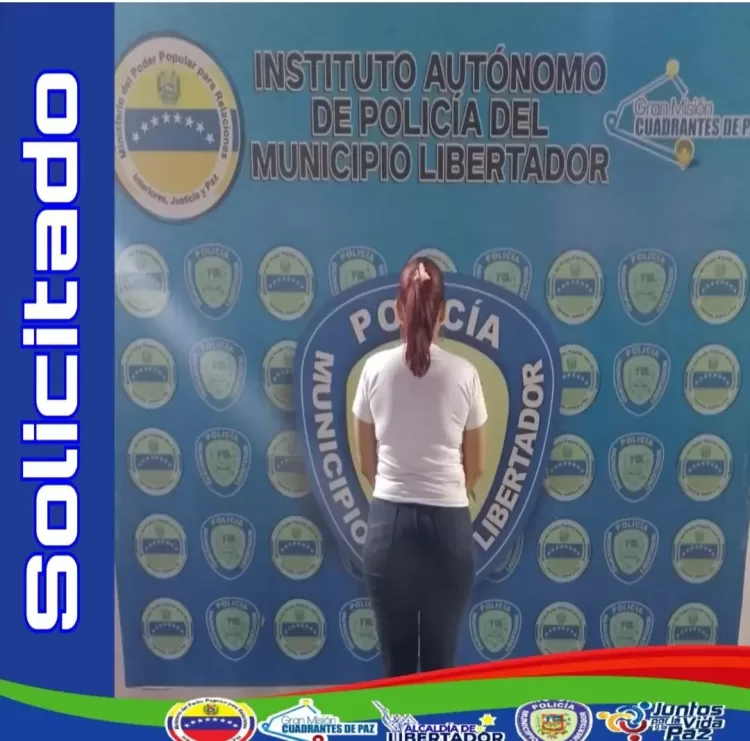 Detenida una mujer solicitada en el municipio Libertador