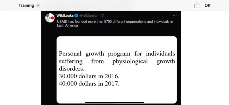 “Crecimiento personal de la gente con acondroplasia”. WikiLeaks contó en qué gastaban dinero en USAID.